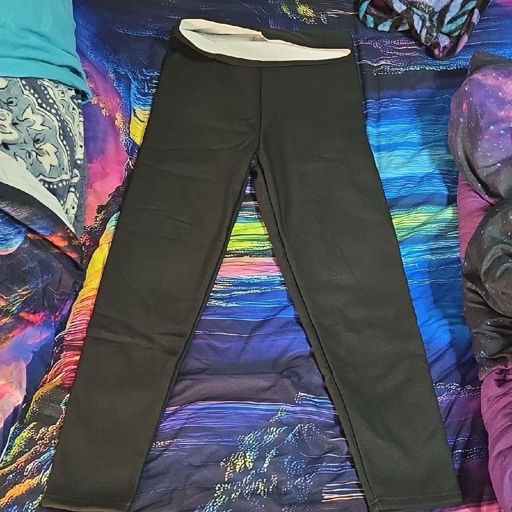 Brand New Womens Fleece Lined Leggings Black Medium
